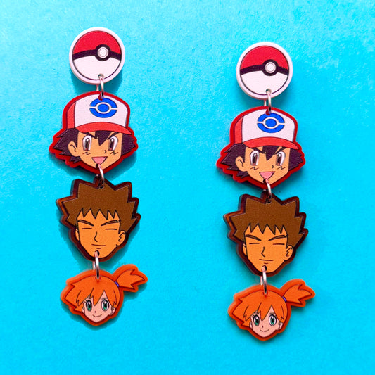 90s Poke Friends Tiered Drop Earrings