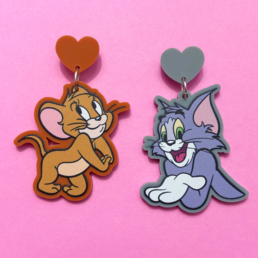 Cat & Mouse Drop Earrings