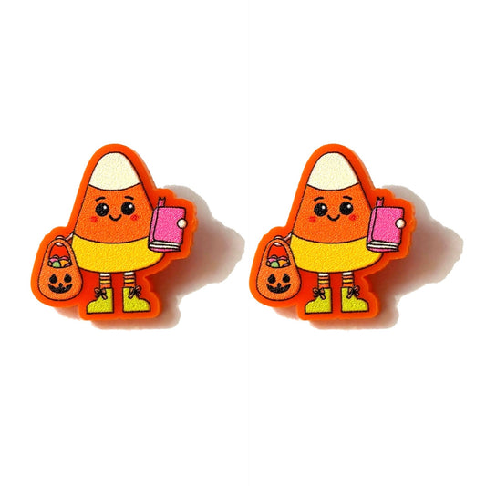 Bookish Candy Corn Post Earrings