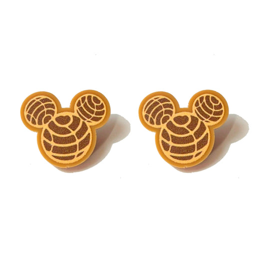 Chocolate Mouse Concha Post Earrings