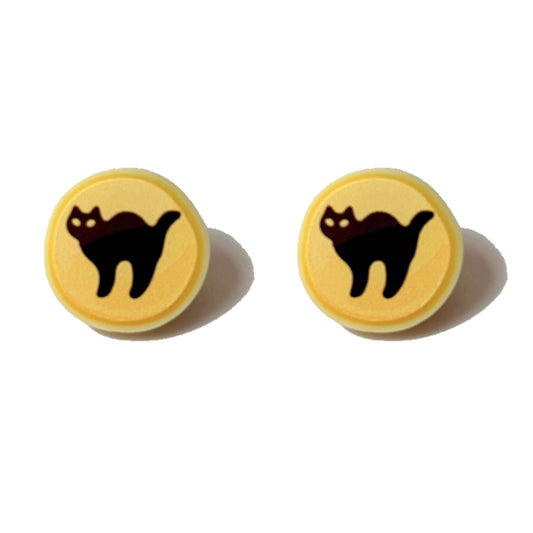 Black Cat Cookie Post Earrings
