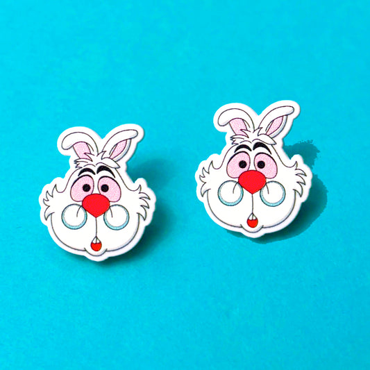White Rabbit Post Earrings
