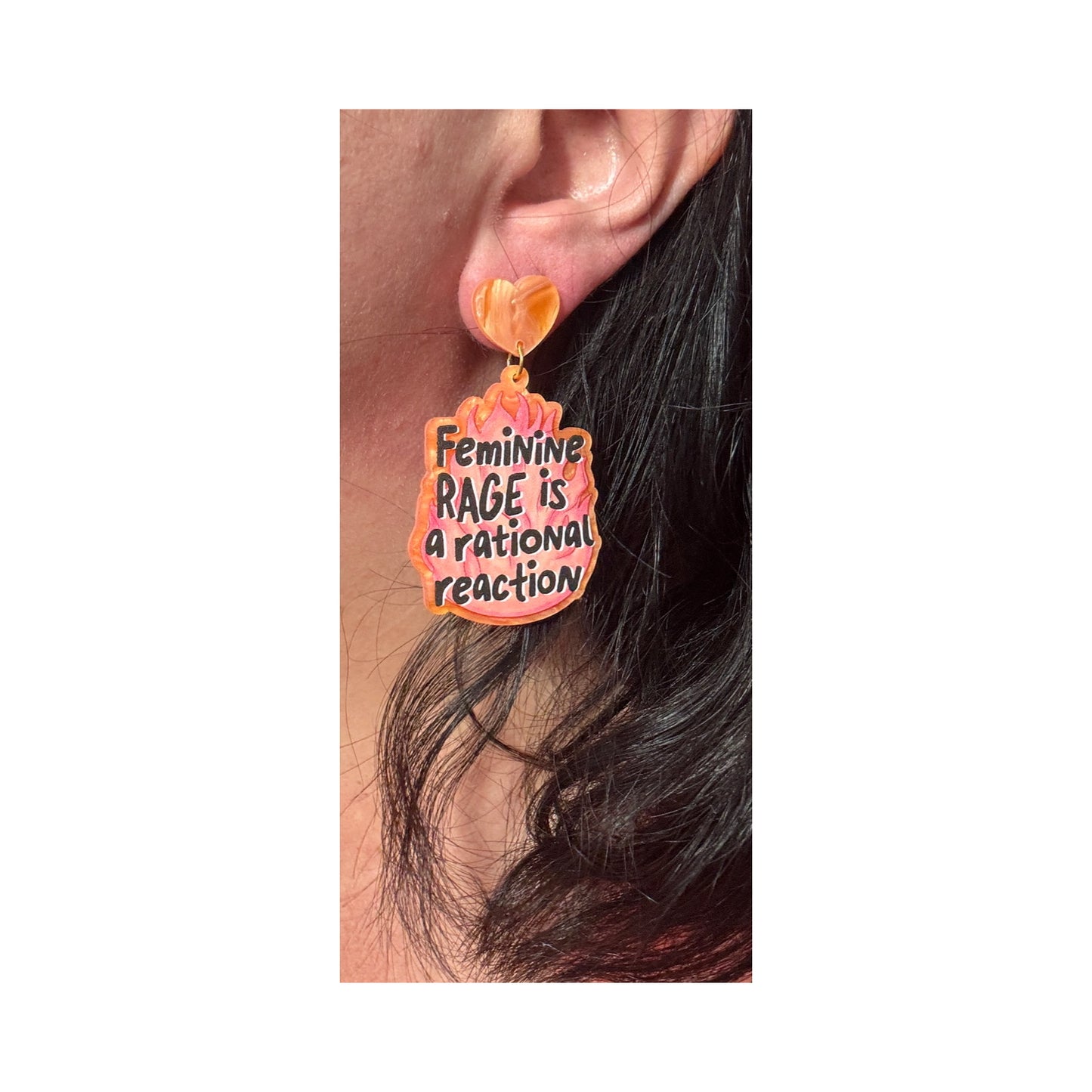 Feminine Rage Flame Drop Earrings