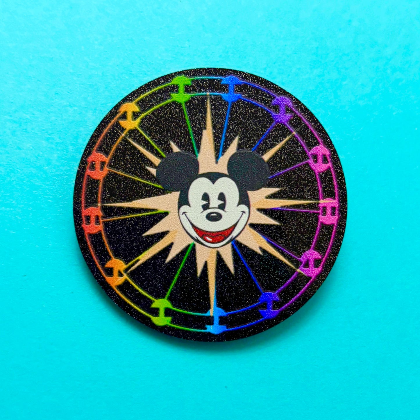 Mouse Rainbow Funwheel Sparkle Pin