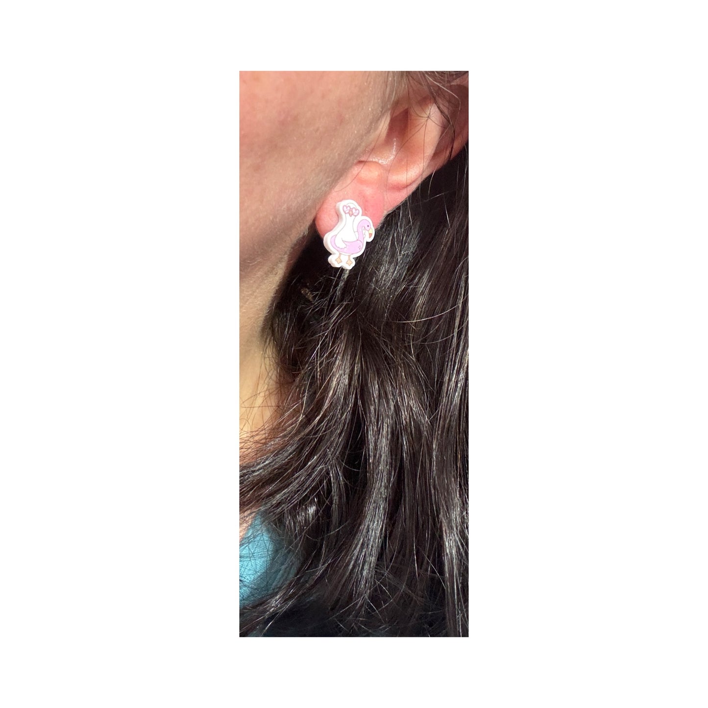 Silly Goose Flamingo Floatie Post Earrings