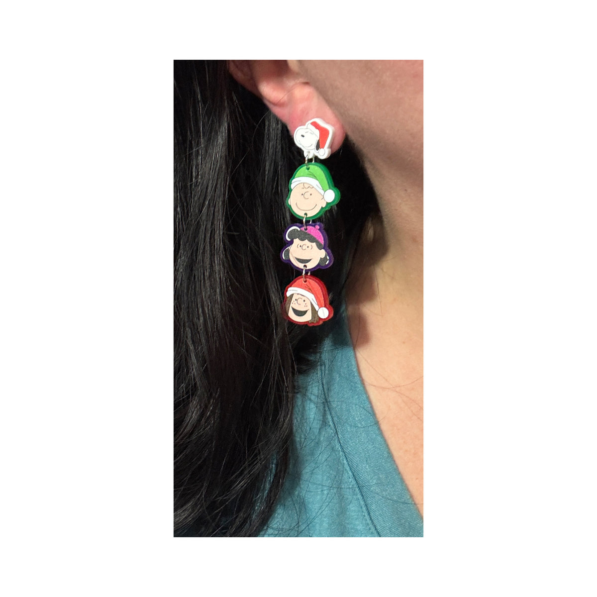 Peanut Pals Christmas Tiered Drop Earrings