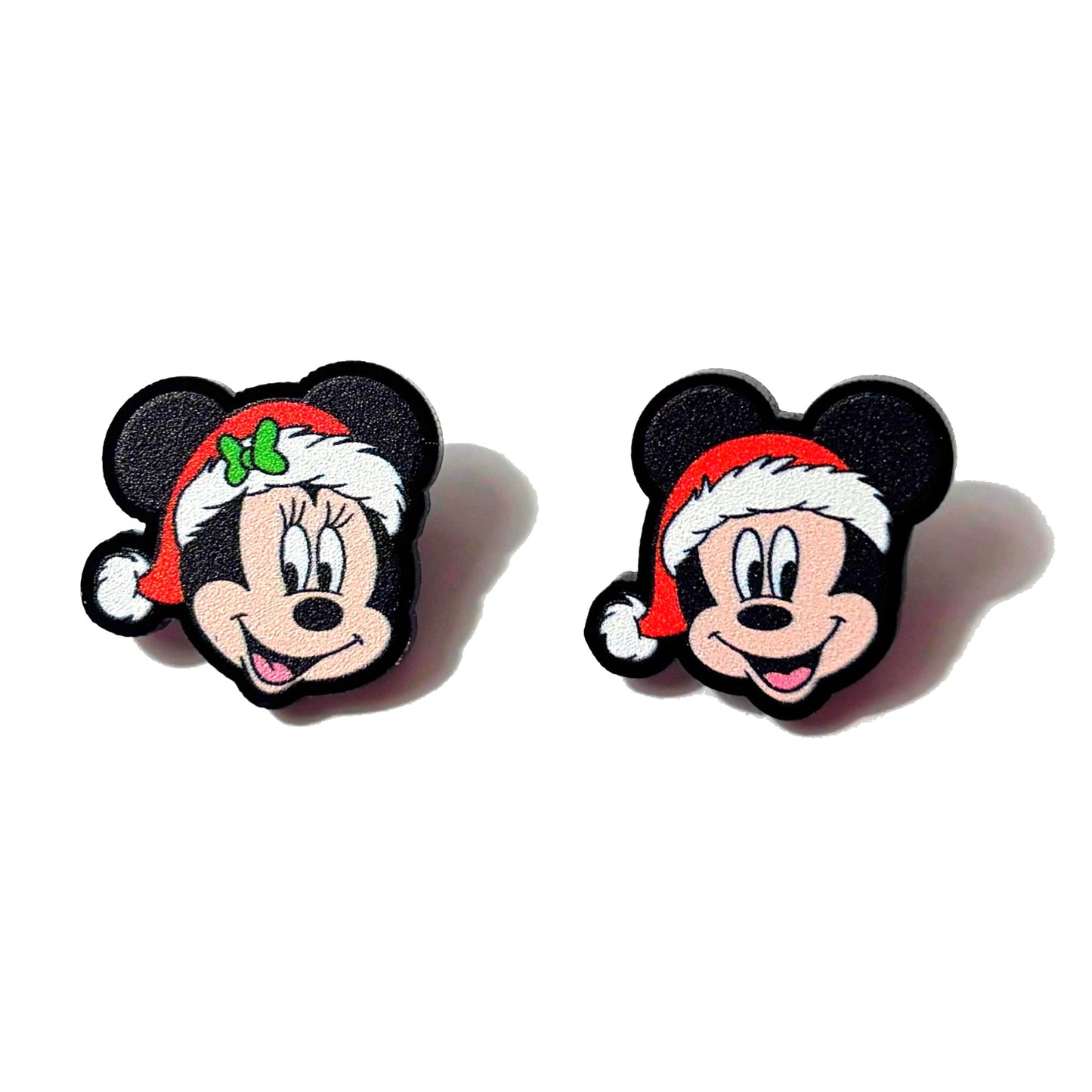 Santa Hat Mouse Couple Post Earrings
