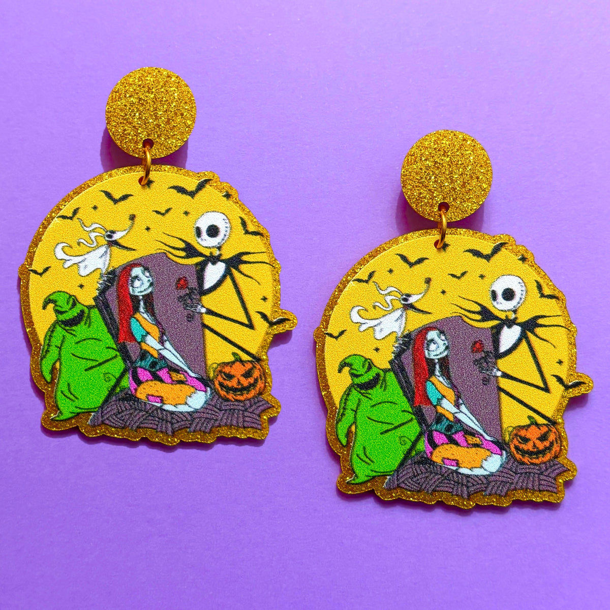 Nightmare Friends Moon Drop Earrings
