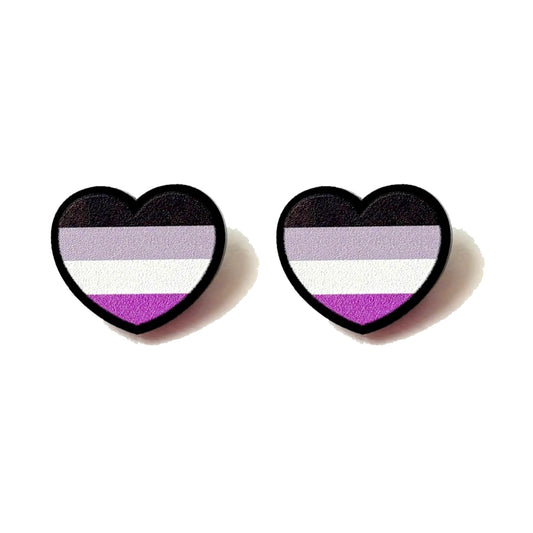 Ace Pride Heart Post Earrings