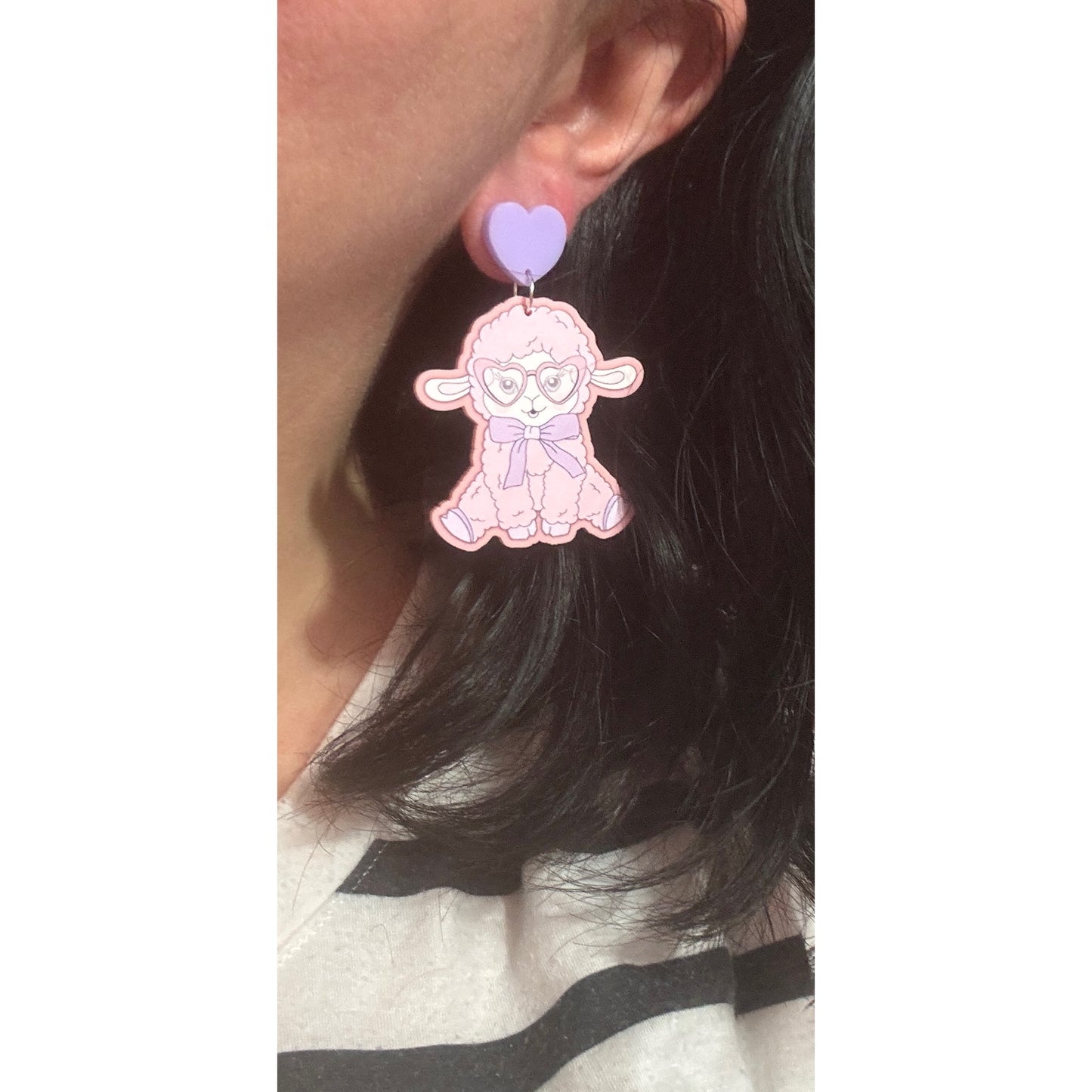 Pastel Lamb Cutie Drop Earrings