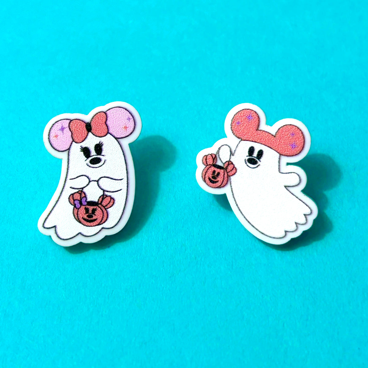 Pastel Mouse Ghost Couple Post Earrings