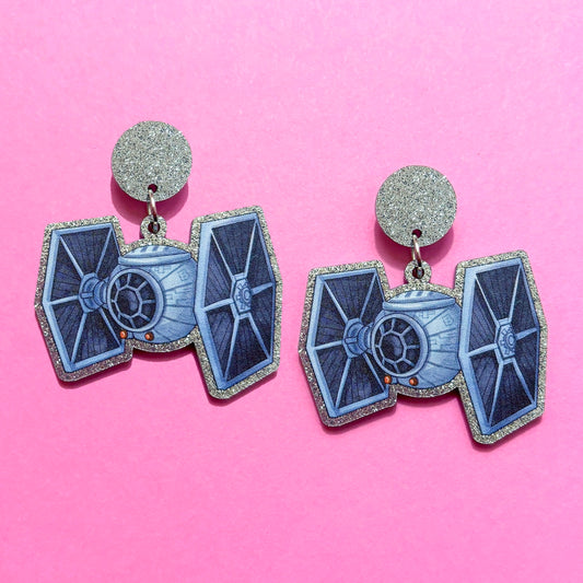 Space Fighter Drop Earrings