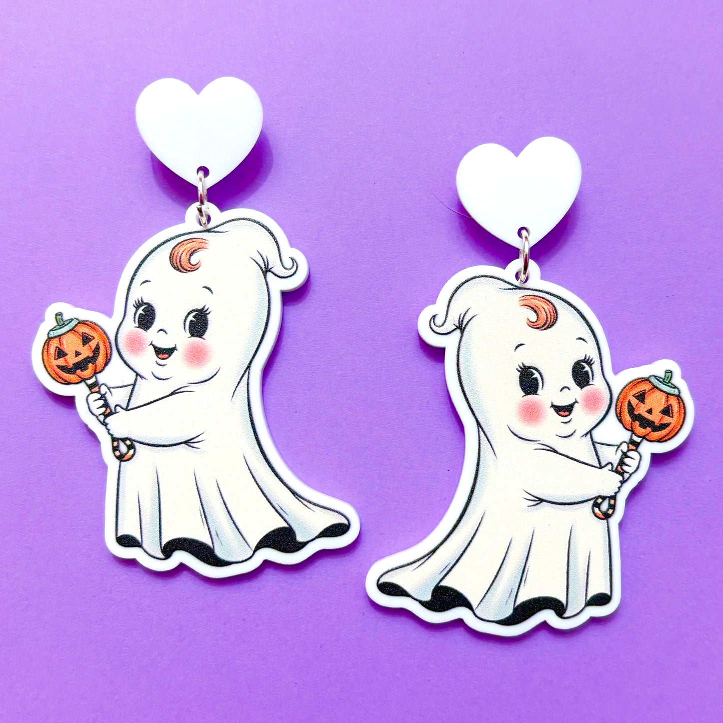Retro Ghost Cuties Drop Earrings