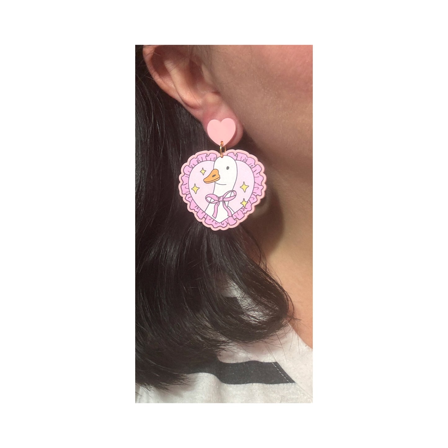 Silly Goose Coquette Heart Drop Earrings