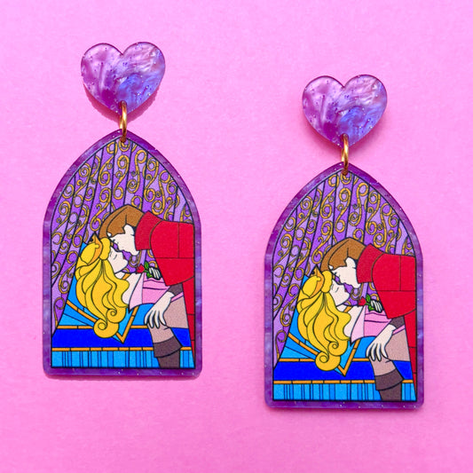 True Love’s Kiss Stained Glass Drop Earrings
