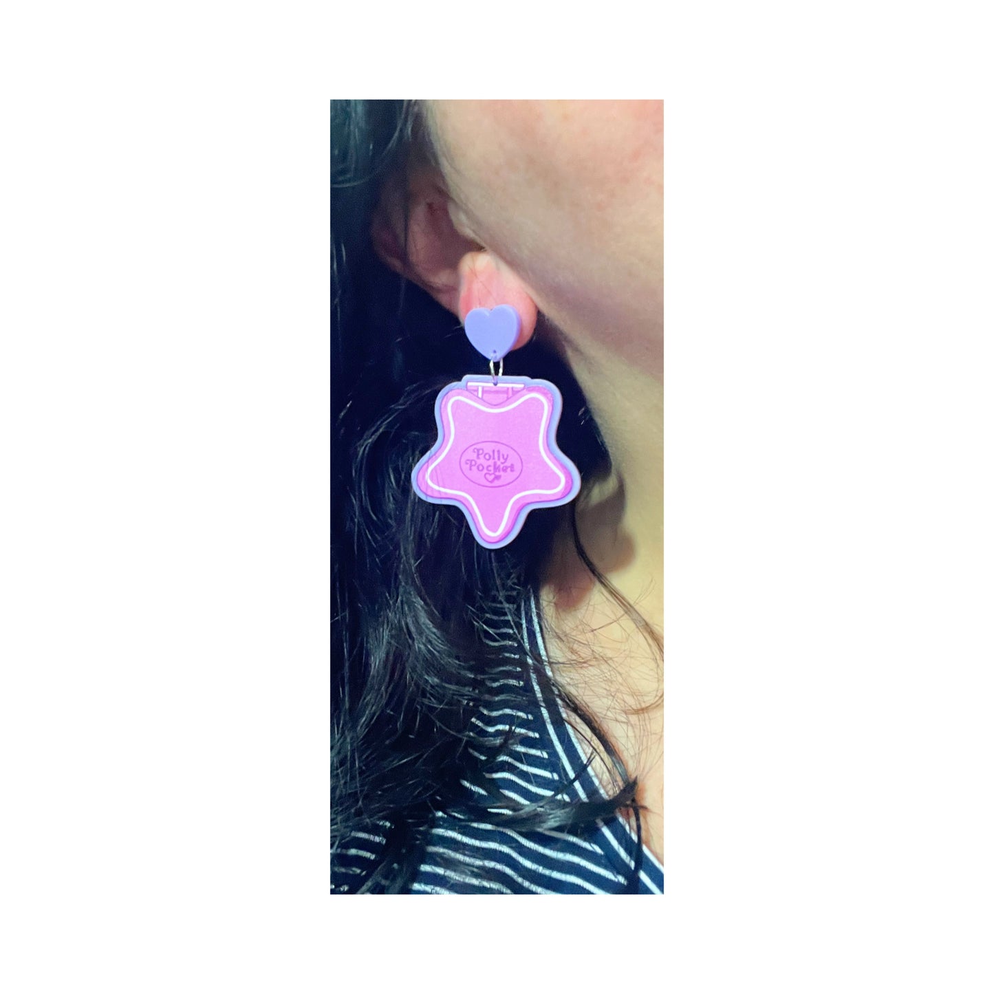 Purple Star Pocket Drop Earrings
