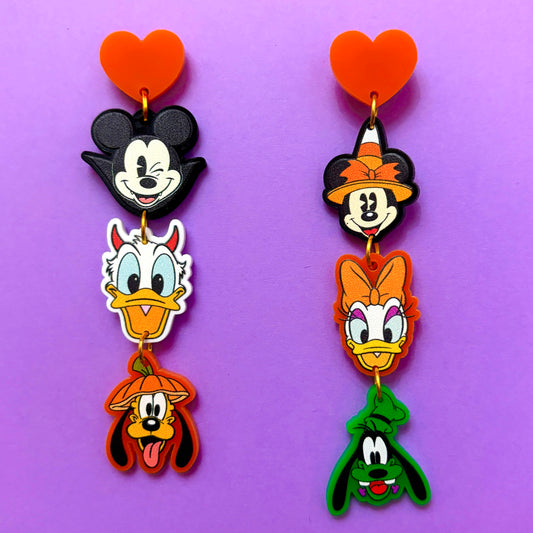 Mouse & Friends Halloween Tiered Drop Earrings