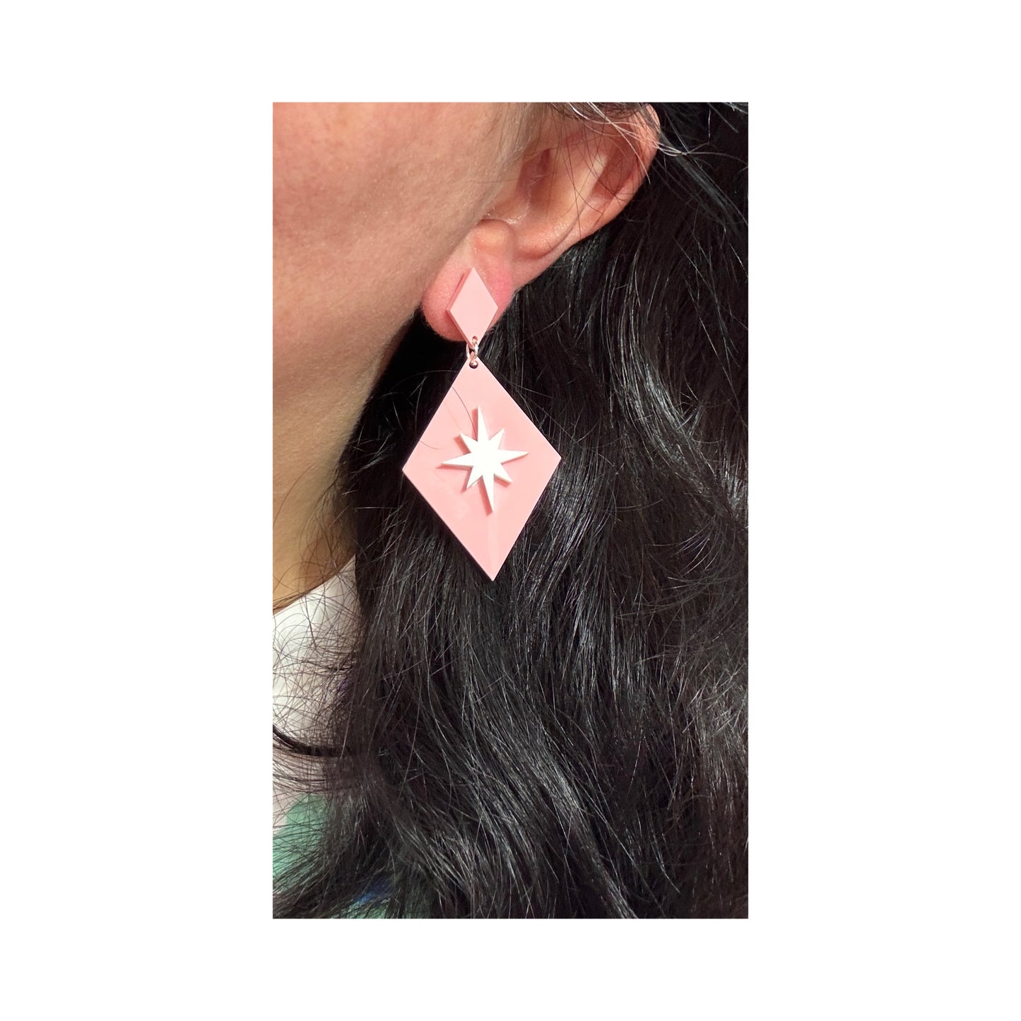Light Pink Retro Twinkle Drop Earrings