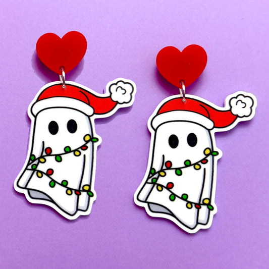 Christmas Lights Ghostie Drop Earrings