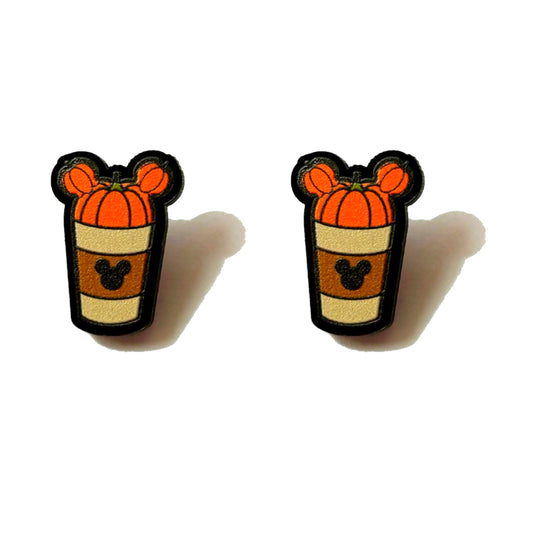 Pumpkin Mouse Coffee Post Earrings