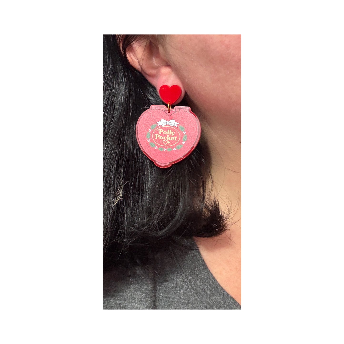 90s Christmas Pocket Doll Drop Earrings