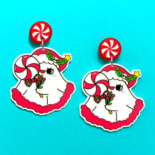 Peppermint Boo Drop Earrings