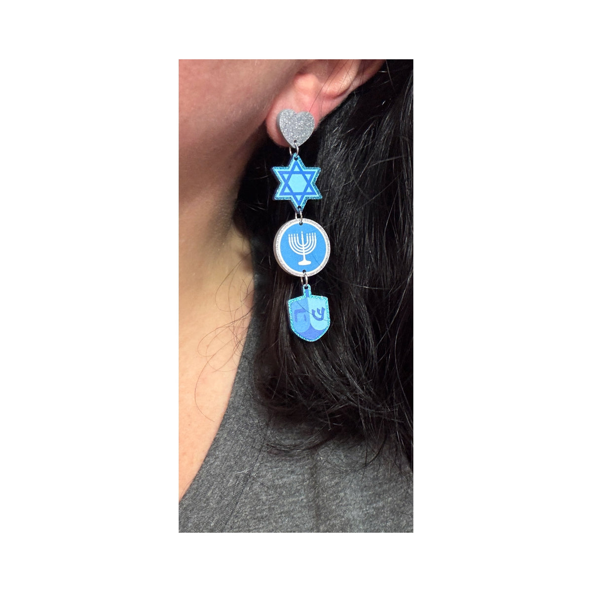 Hanukkah Tiered Drop Earrings