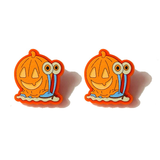 Pumpkin Snail Post Earrings