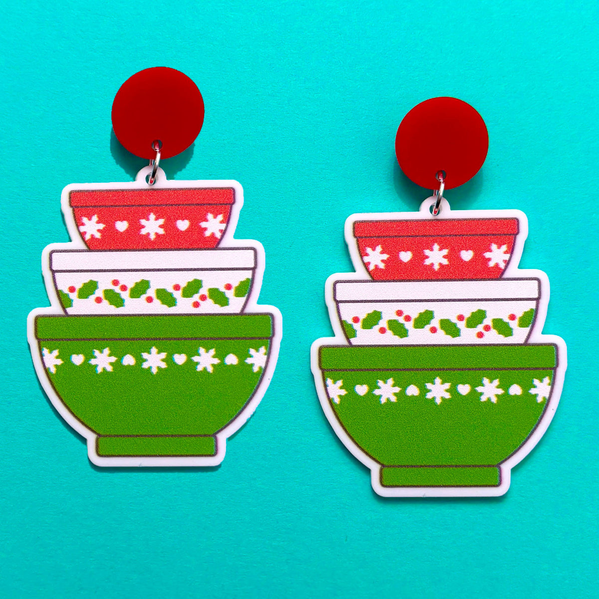 Holiday Pyrex Drop Earrings