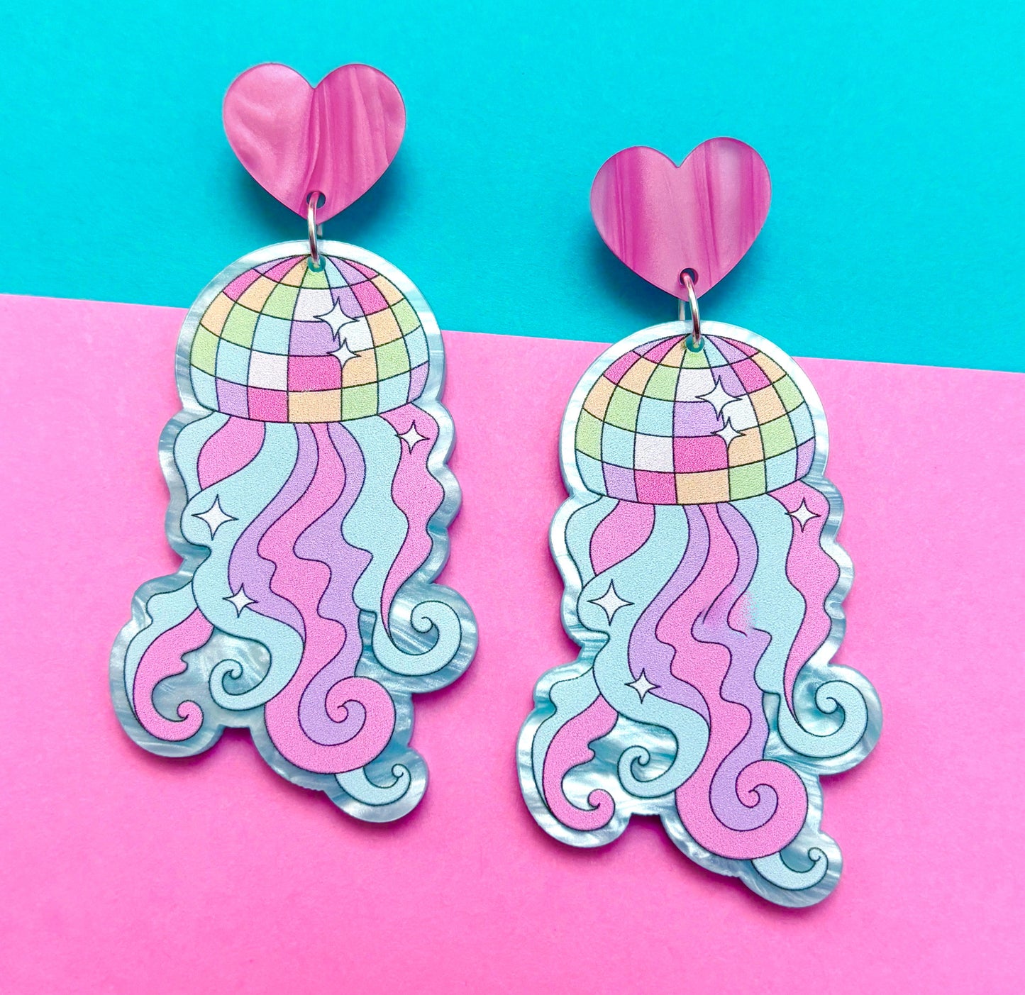 Jellyfish Disco Ball Drop Earrings