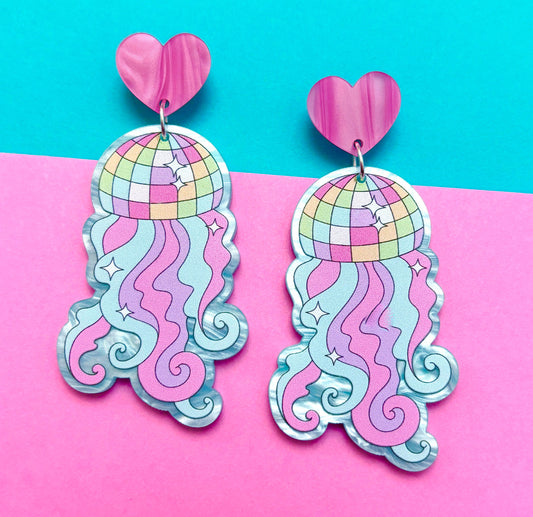 Jellyfish Disco Ball Drop Earrings
