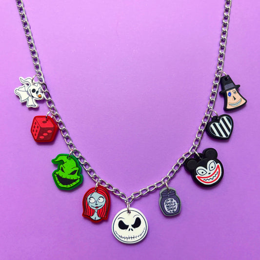 Nightmare Friends Silver Charm Necklace