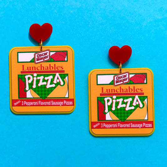 Pizza Lunch Drop Earrings