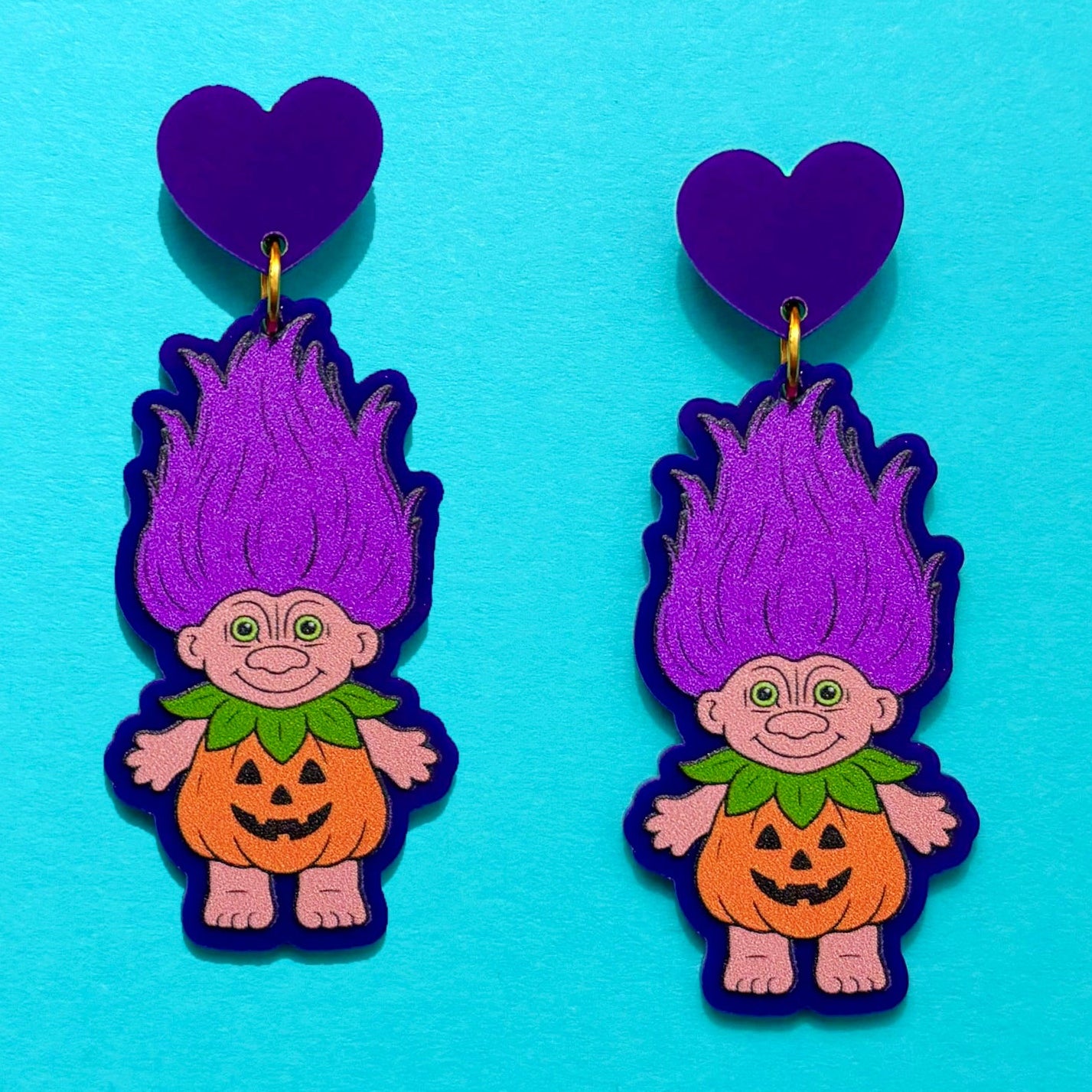 Pumpkin Troll Drop Earrings