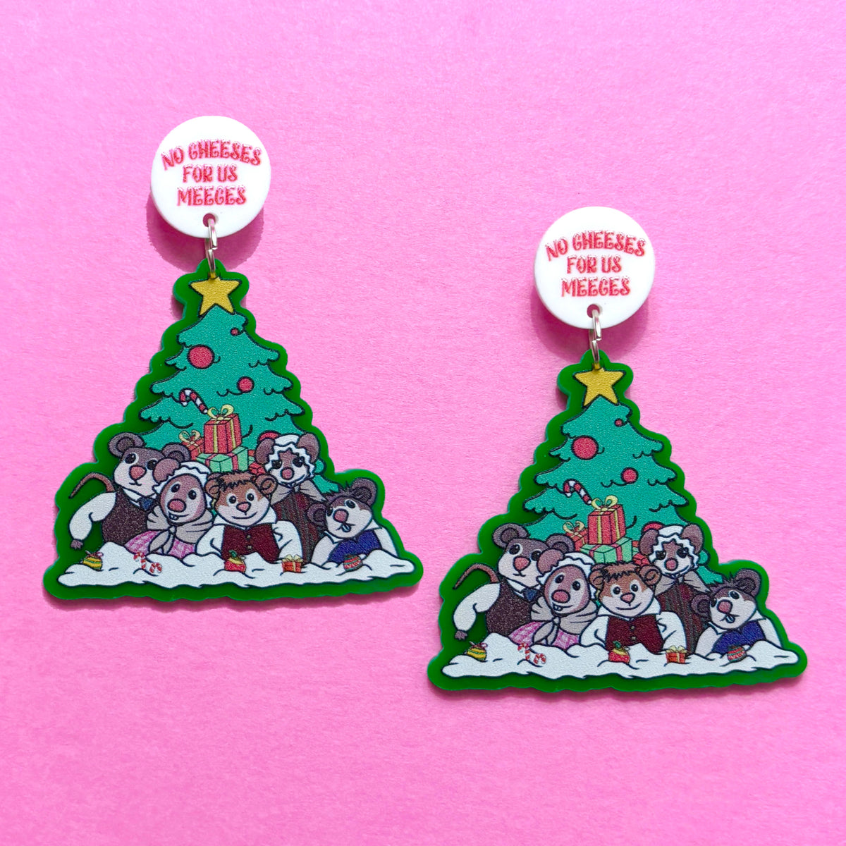 No Cheeses For Us Meeces Drop Earrings
