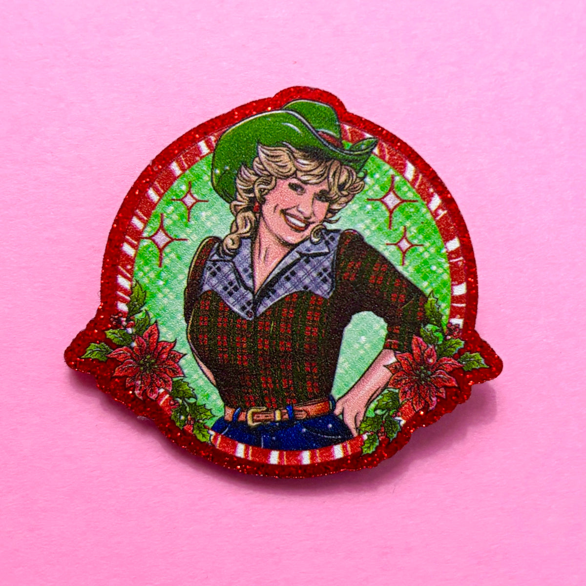 Dolly Christmas Sparkle Pin