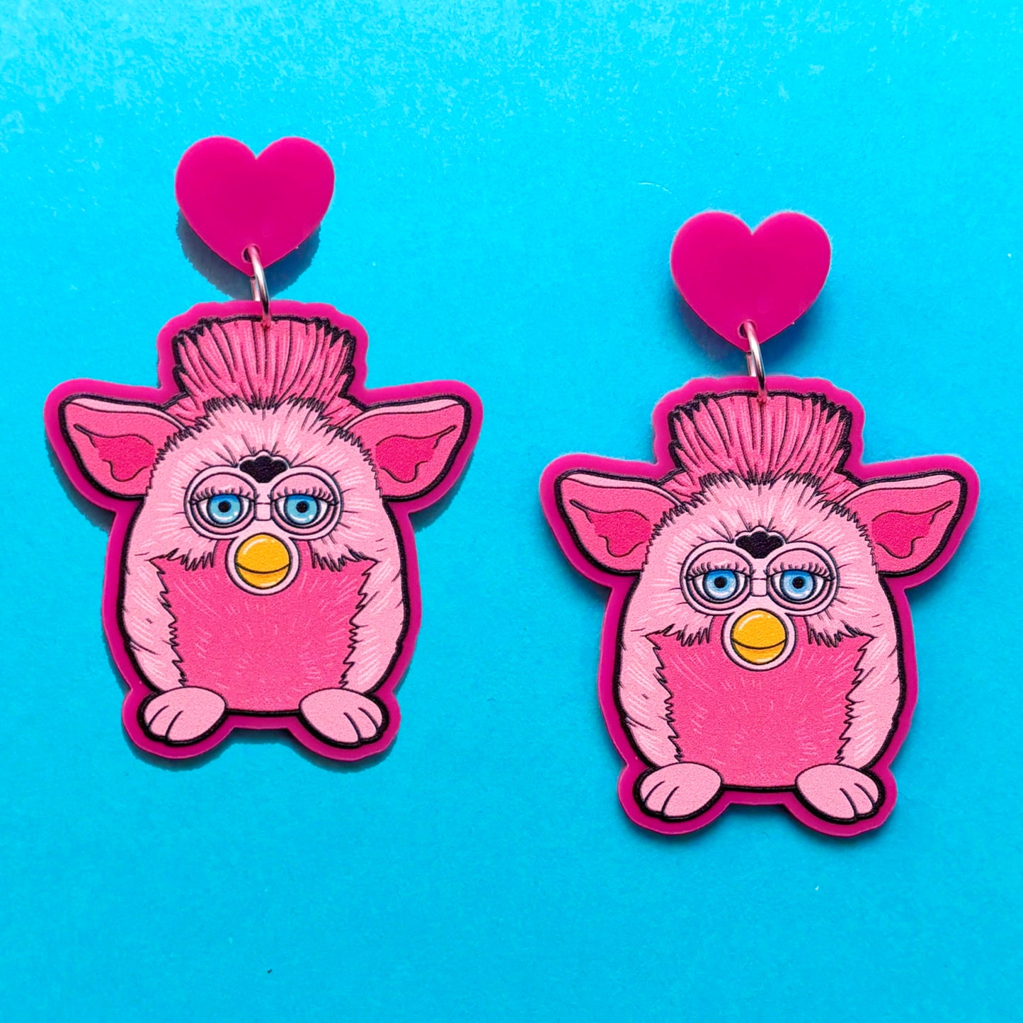 90s Furbaby Drop Earrings