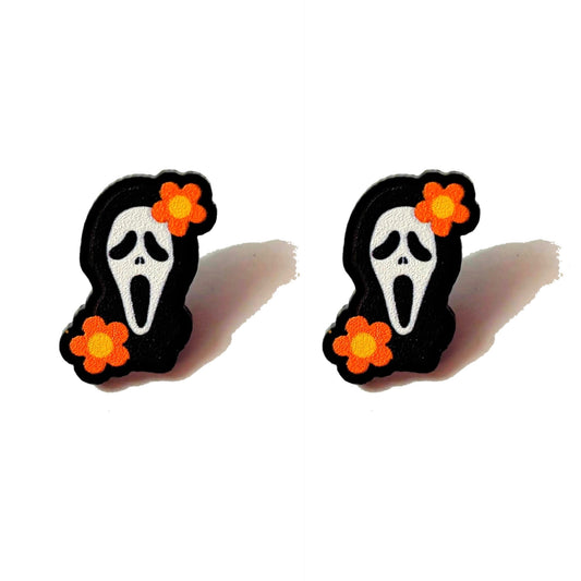 Flower Power Ghostface Post Earrings