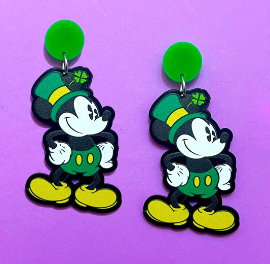 Leprechaun Mouse Drop Earrings