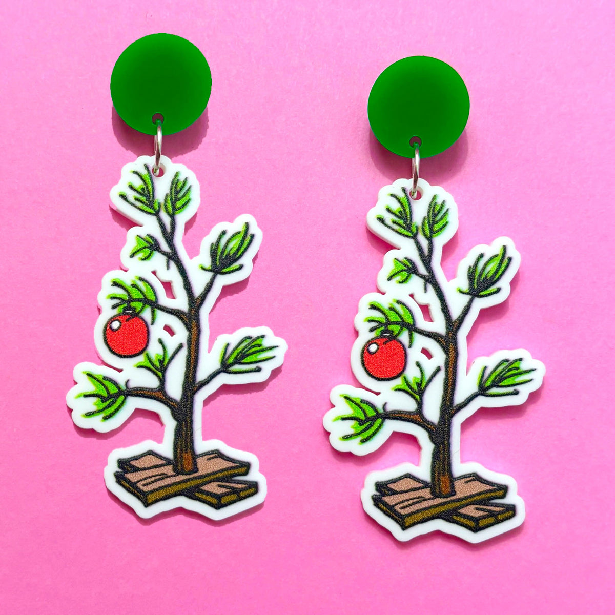 Peanuts Christmas Tree Drop Earrings