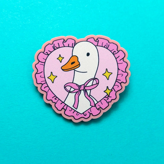 Silly Goose Coquette Heart Pin