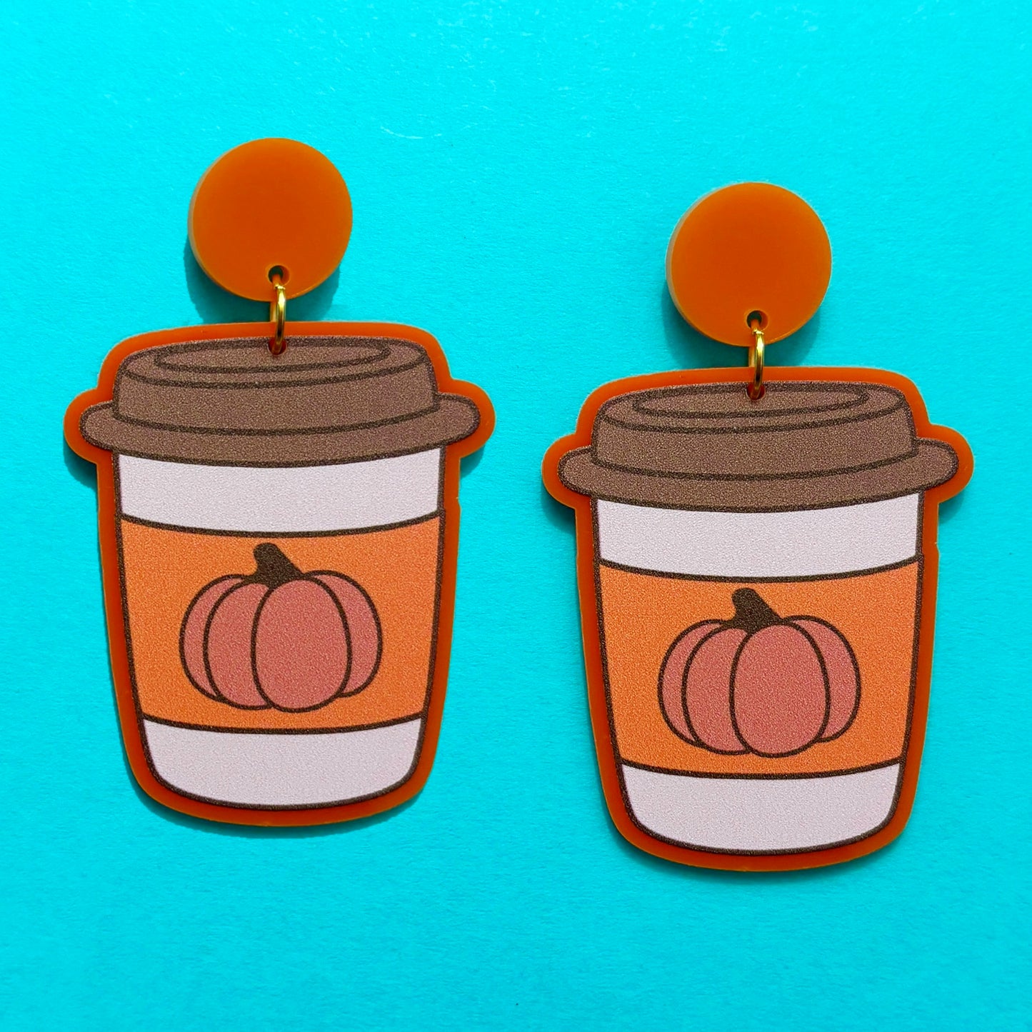 Pumpkin Coffee Drop Earrings