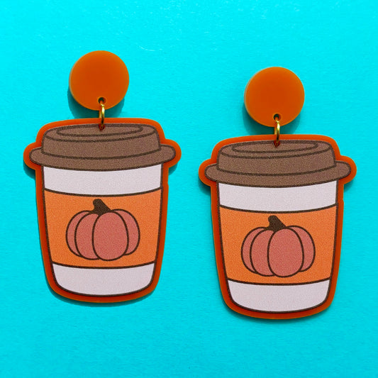 Pumpkin Coffee Drop Earrings