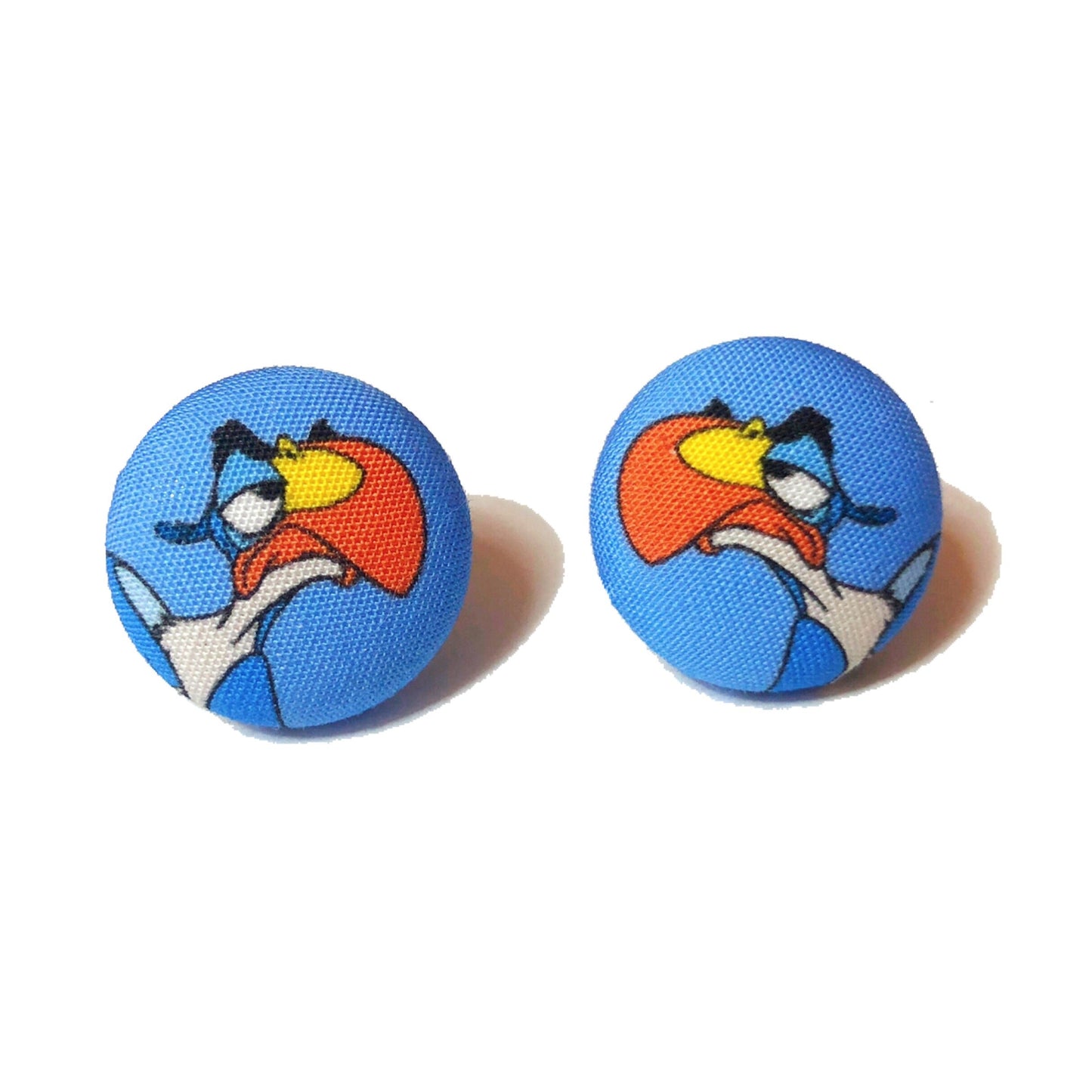 Zazu Fabric Button Earrings