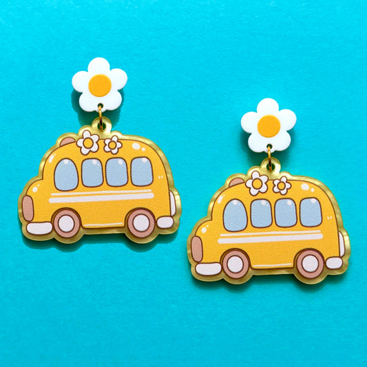 Groovy School Bus Drop Earrings