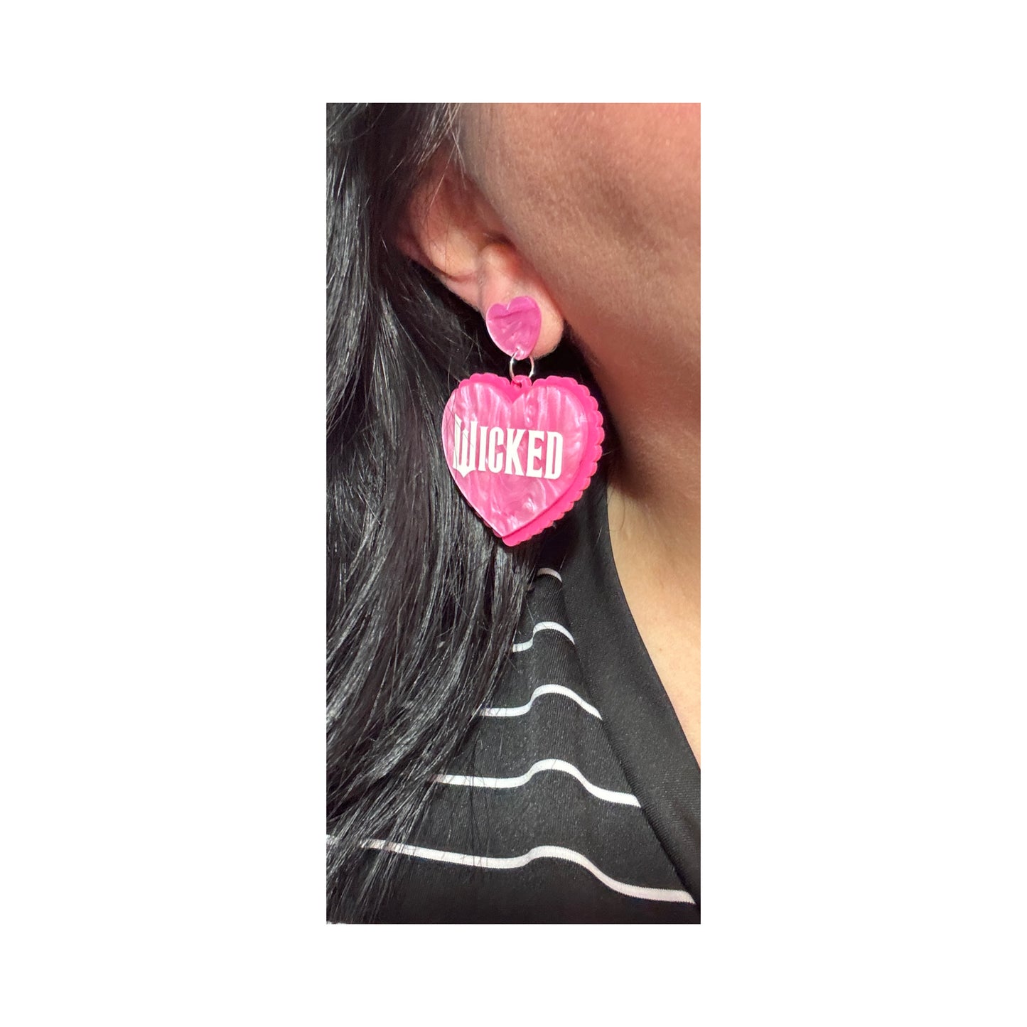 Wicked Marble Heart Drop Earrings