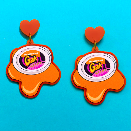 Gak Inspired Round Acrylic Drop Earrings