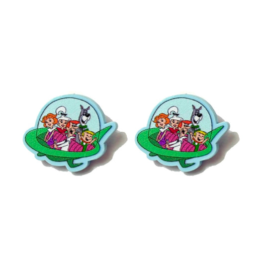 Retro Space Family Post Earrings