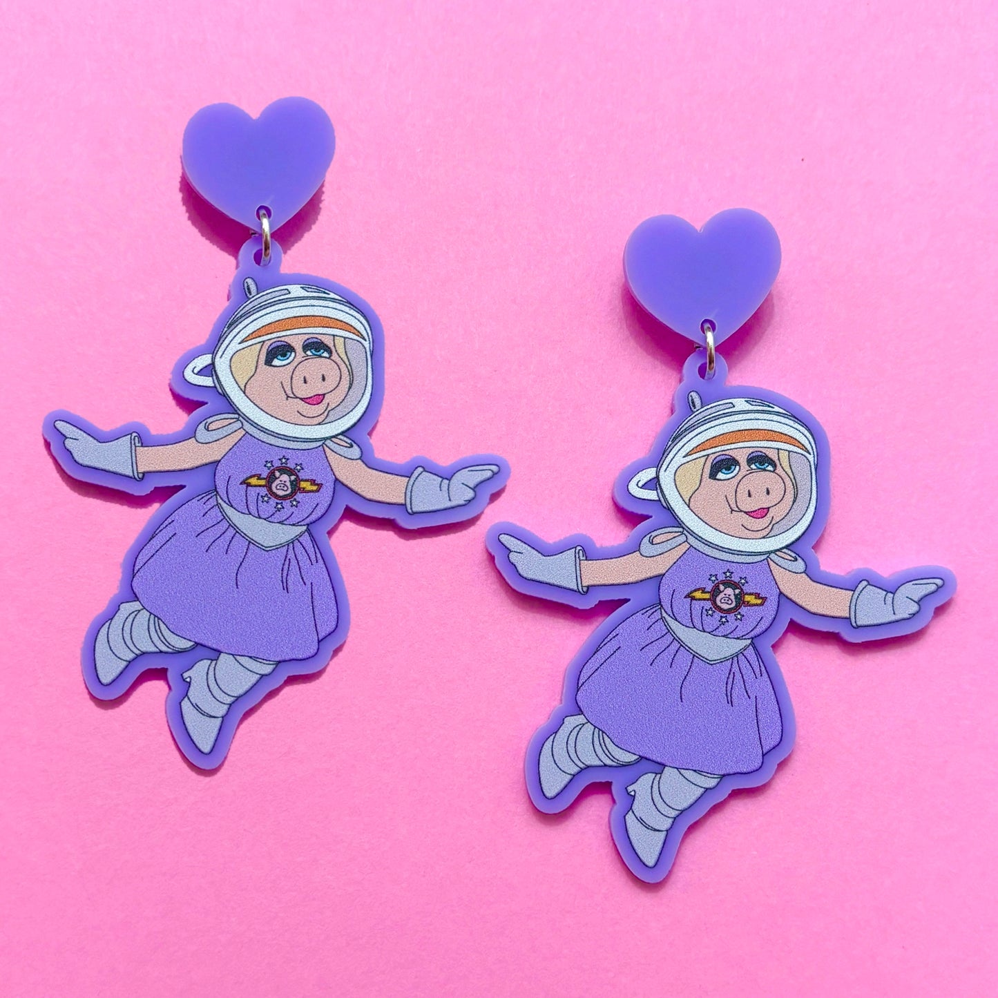 Space Queen Piggy Drop Earrings