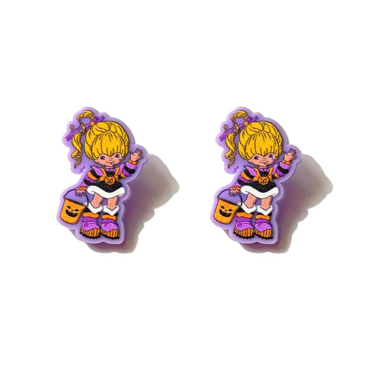 Spooky Rainbow Girl Post Earrings